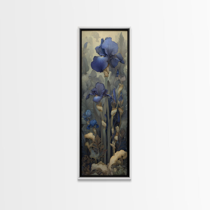 Iris Garden with Blue Violet Strokes Canvas Print, Impressionist Art, Contemporary Art, Living Room Decor, Impression, IMP-1x3-8