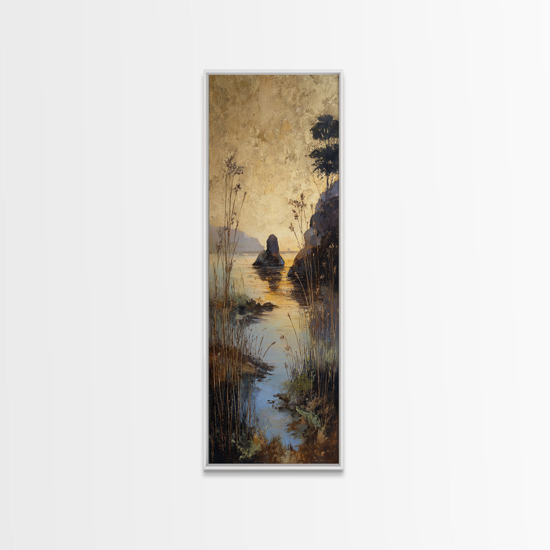Haystacks Glowing at Golden Hour Canvas Print, Impressionist Art, Gallery Wall Art, Living Room Decor, Fine Art, Impression, IMP-1x3-88