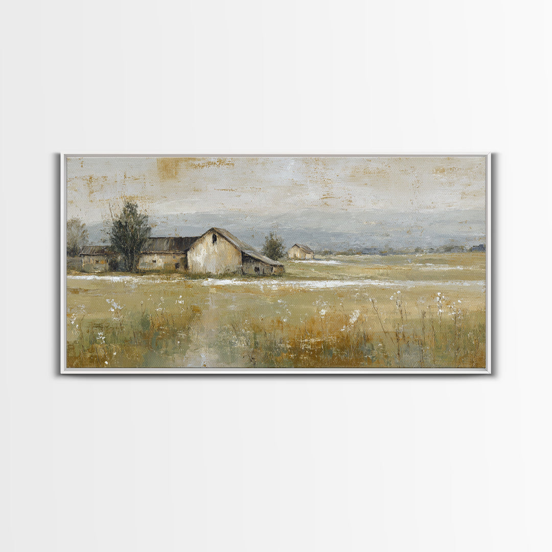 Country Lane with Flickering Sunlight Framed Canvas Print, Impressionist Art, Room Decor, Living Room Decor, Impression, IMP-2x1-42
