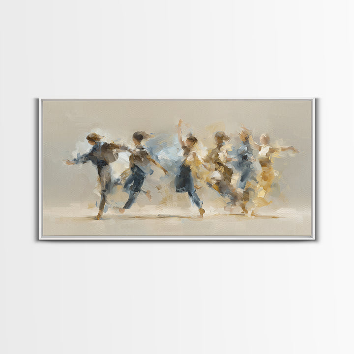 Dancers Suggested by Soft Moving Brushwork Canvas Print, Impressionist Art, Landscape Painting, Living Room Decor, Impression, IMP-2x1-59