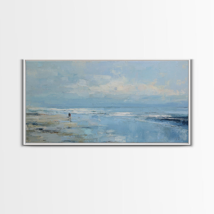 Coastal Beach Figures Canvas Print, Impressionist Art, Living Room Wall Art, Living Room Decor, Fine Art, Impression, IMP-2x1-63