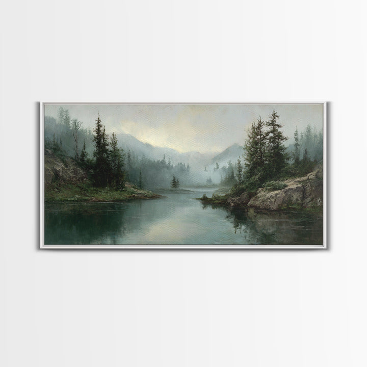 Mountain Lake with Sparkling Reflections Canvas Print, Impressionist Art, Original Art, Living Room Decor, Fine Art, Impression, IMP-2x1-68