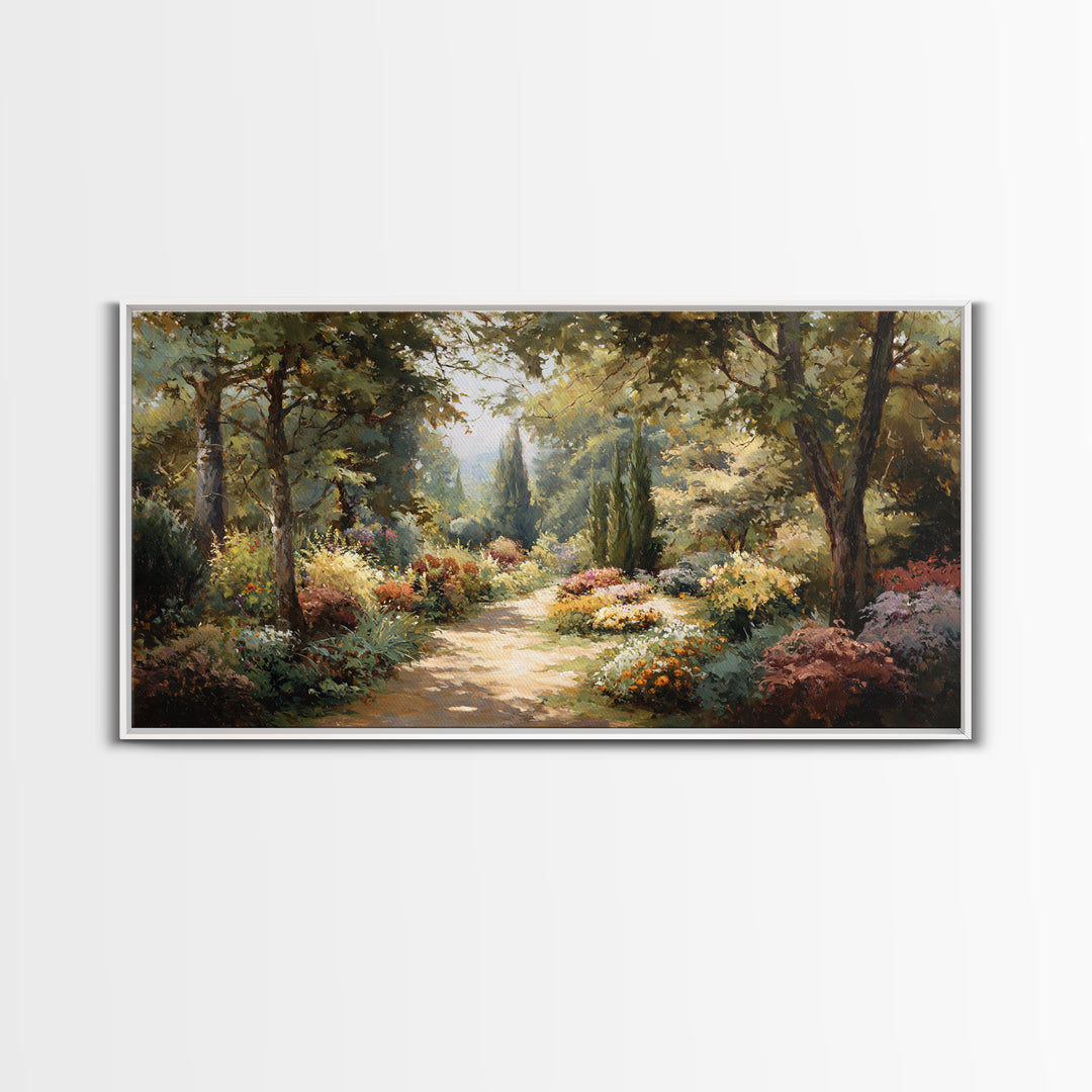 Garden Path Covered Canvas Print, Impressionist Art, Living Room Decor, Oil Painting, Impression, Abstract Painting, IMP-2x1-70