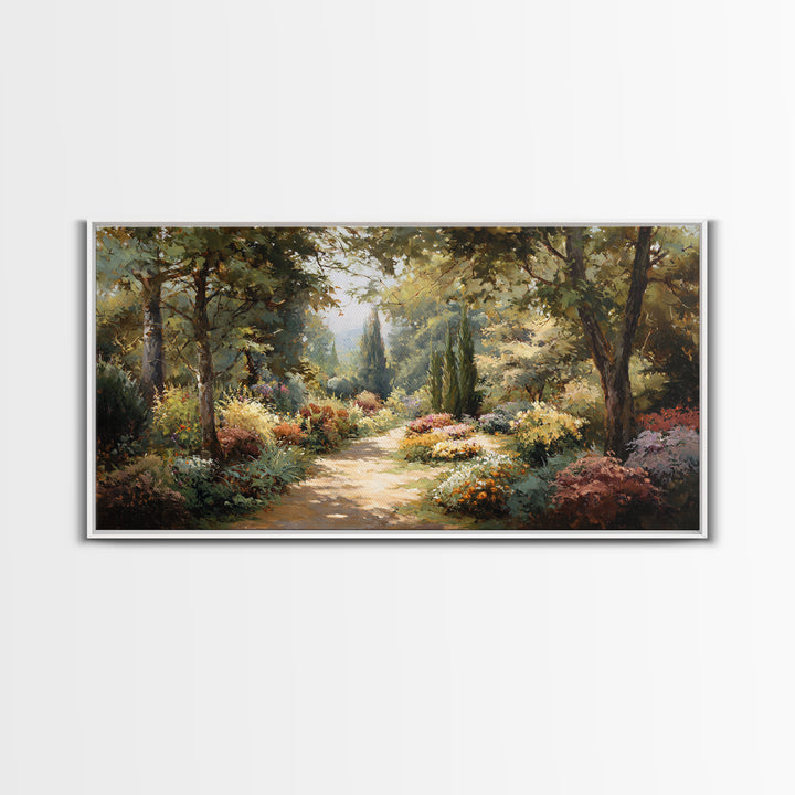 Garden Path Covered Canvas Print, Impressionist Art, Living Room Decor, Oil Painting, Impression, Abstract Painting, IMP-2x1-70