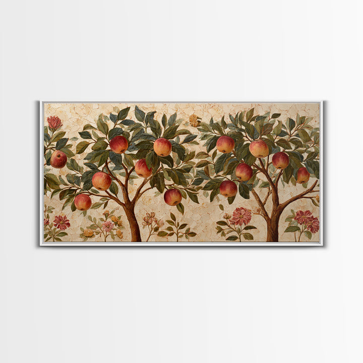 Apple Tree in Summer Orchard Framed Canvas Print, Impressionist Art, Modern Wall Art, Living Room Decor, Fine Art, Impression, IMP-2x1-85