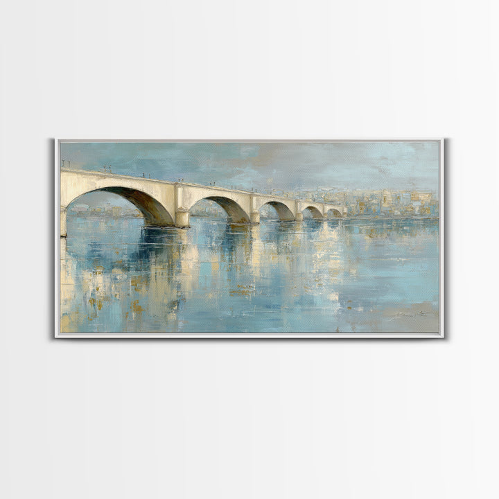 Water Lilies Floating on a Sunlit Pond Canvas Print, Impressionist Art, Living Room Wall Art, Living Room Decor, Impression, IMP-2x1-93