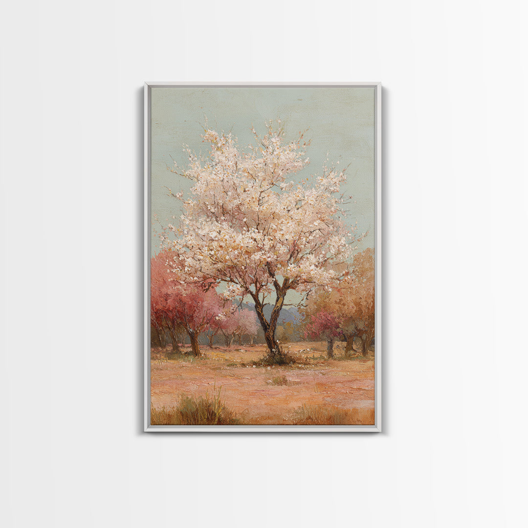 Spring Orchard with Blossoming Trees Canvas Print, Impressionist Art, Wall Art, Living Room Decor, Oil Painting, Impression, IMP-2x3-14