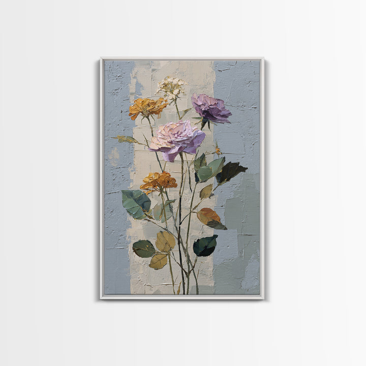 Caf Table with Flowers and Morning Light Framed Canvas Print, Impressionist Art, Home Decor, Living Room Decor, Impression, IMP-2x3-18