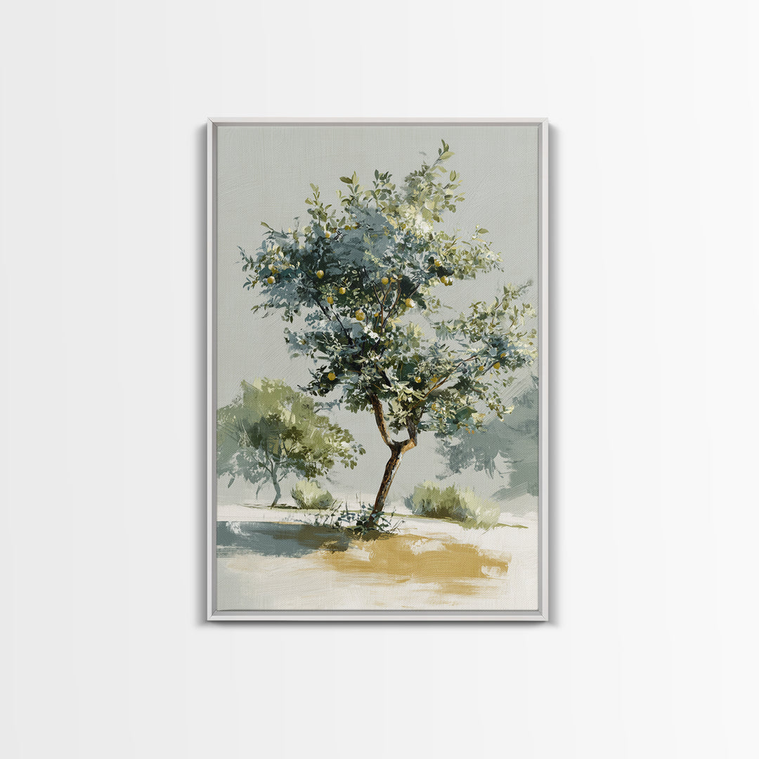 Apple Tree in Summer Orchard Framed Canvas Print, Impressionist Art, Large Wall Art, Living Room Decor, Fine Art, Impression, IMP-2x3-25