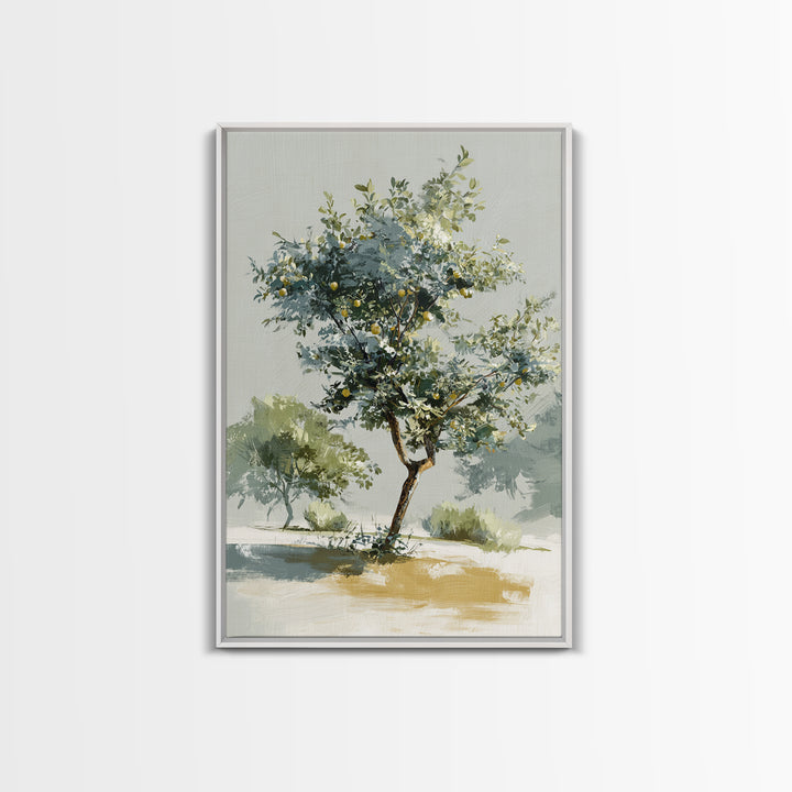 Apple Tree in Summer Orchard Framed Canvas Print, Impressionist Art, Large Wall Art, Living Room Decor, Fine Art, Impression, IMP-2x3-25