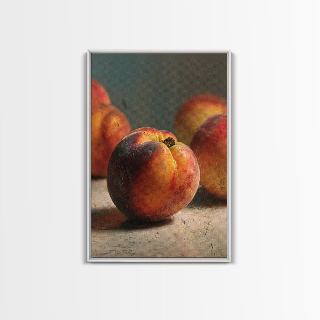 Still Life of Peaches Canvas Print, Impressionist Art, Wall Decor, Living Room Decor, Fine Art, Impression, Horizontal Wall Art, IMP-2x3-31