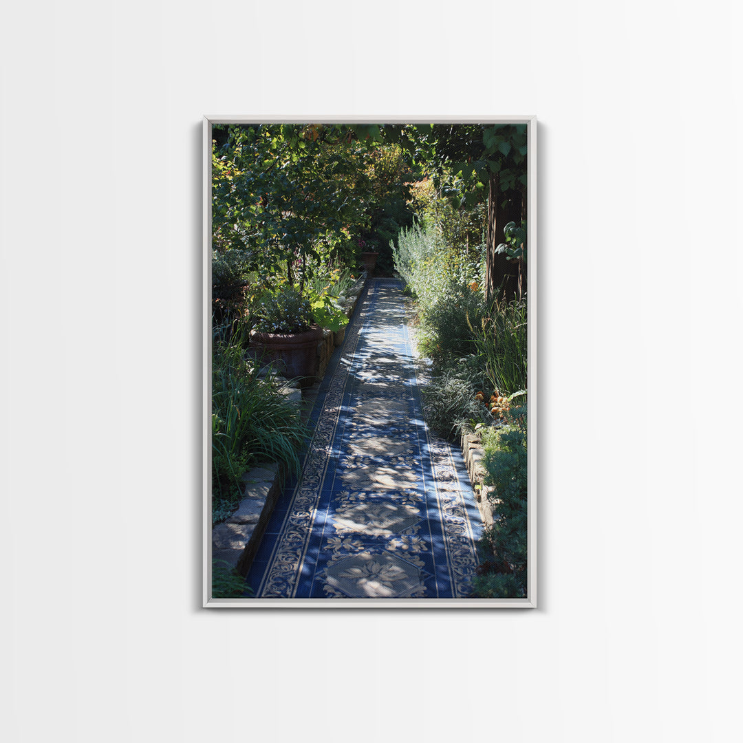 Garden Path Covered Framed Canvas Print, Impressionist Art, Printable Wall Art, Living Room Decor, Watercolor Art, Impression, IMP-2x3-34