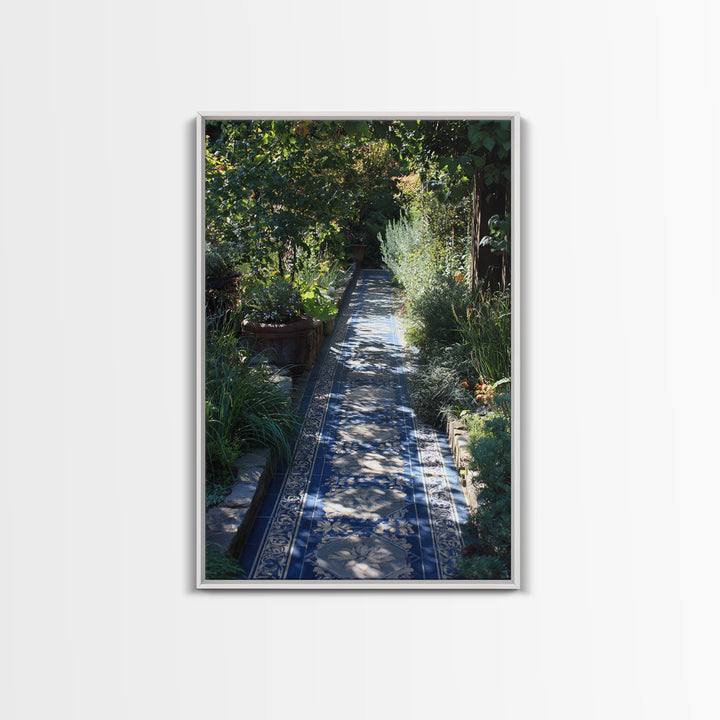 Garden Path Covered Framed Canvas Print, Impressionist Art, Printable Wall Art, Living Room Decor, Watercolor Art, Impression, IMP-2x3-34