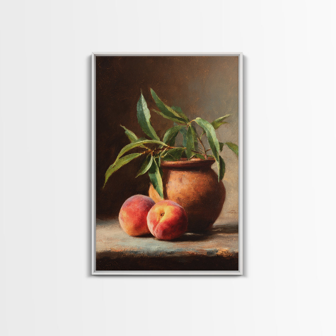 Still Life of Peaches Canvas Print, Impressionist Art, Living Room Decor, Impression, Landscape Art, Colorful Wall Art, IMP-2x3-79