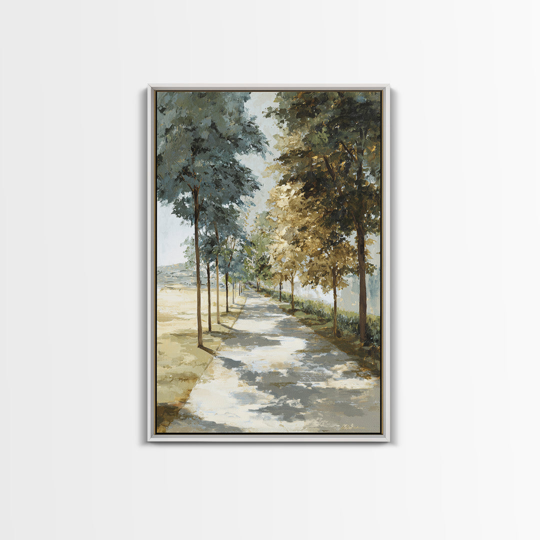 Garden Path Covered Canvas Print, Impressionist Art, Textured Wall Art, Living Room Decor, Impression, Landscape Painting, IMP-2x3-82