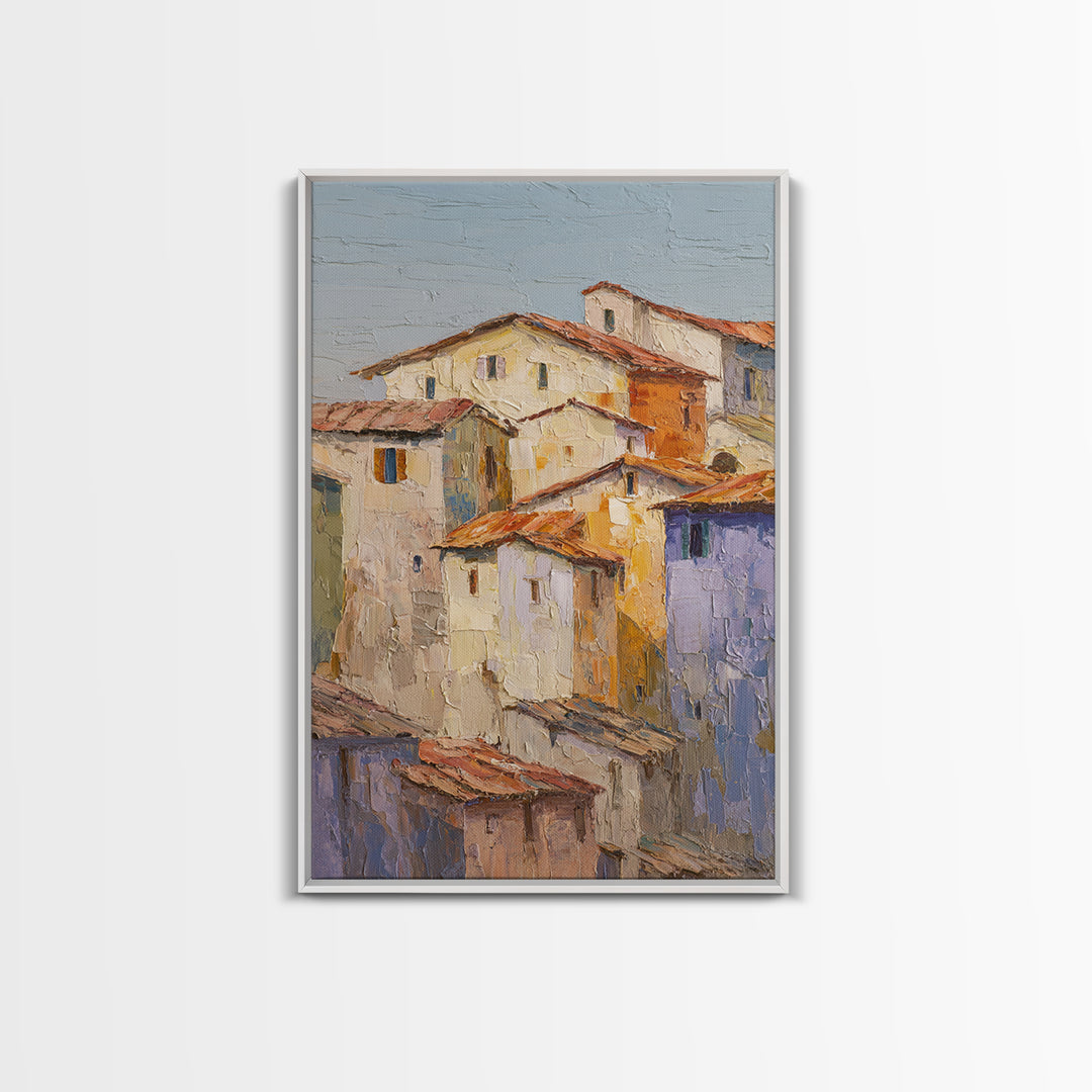 Sunset over Lavender Field Framed Canvas Print, Impressionist Art, Living Room Decor, Fine Art, Impression, Landscape Art, IMP-2x3-94