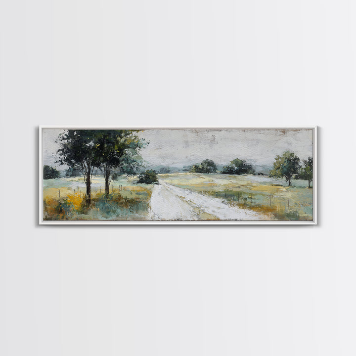 Country Lane with Flickering Sunlight Canvas Print, Impressionist Art, Farmhouse Decor, Living Room Decor, Fine Art, Impression, IMP-3x1-38