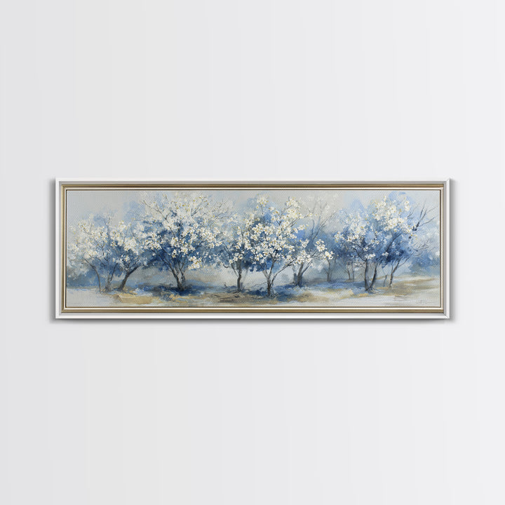 Spring Orchard with Blossoming Trees Canvas Print, Impressionist Art, Abstract Painting, Living Room Decor, Impression, IMP-3x1-46