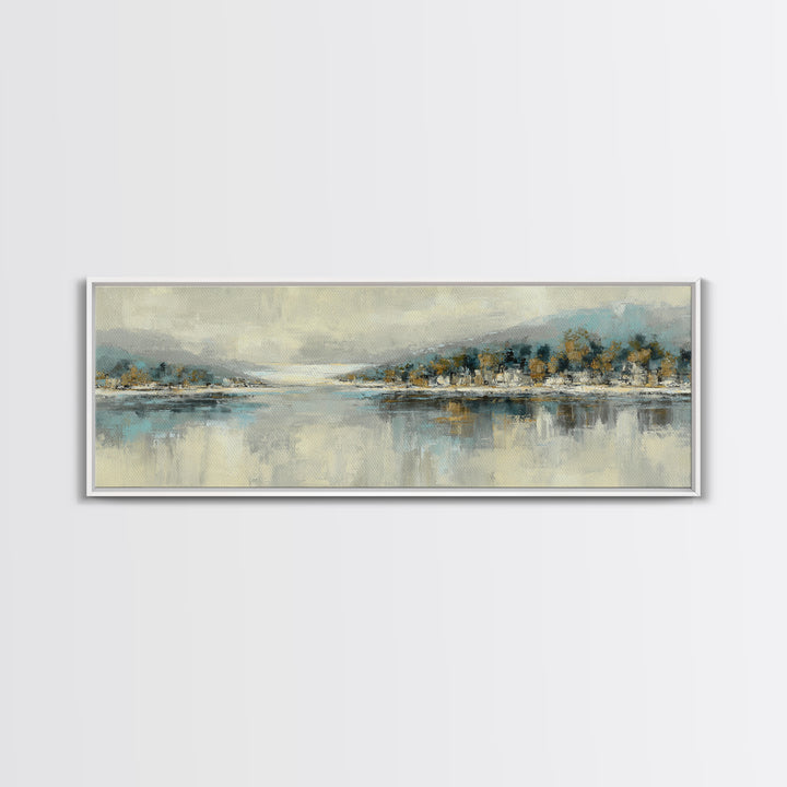Soft Seaside Cliffs Framed Canvas Print, Impressionist Art, Gallery Decor, Living Room Decor, Fine Art, Impression, Wall Art, IMP-3x1-69