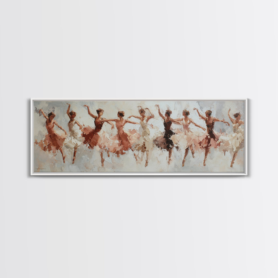 Dancers Suggested by Soft Moving Brushwork Canvas Print, Impressionist Art, Statement Artwork, Living Room Decor, Impression, IMP-3x1-7