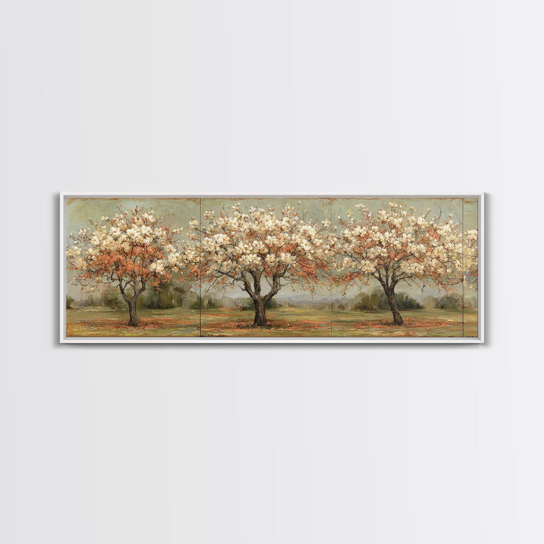 Spring Orchard with Blossoming Trees Canvas Print, Impressionist Art, Wall Art, Living Room Decor, Oil Painting, Impression, IMP-3x1-70