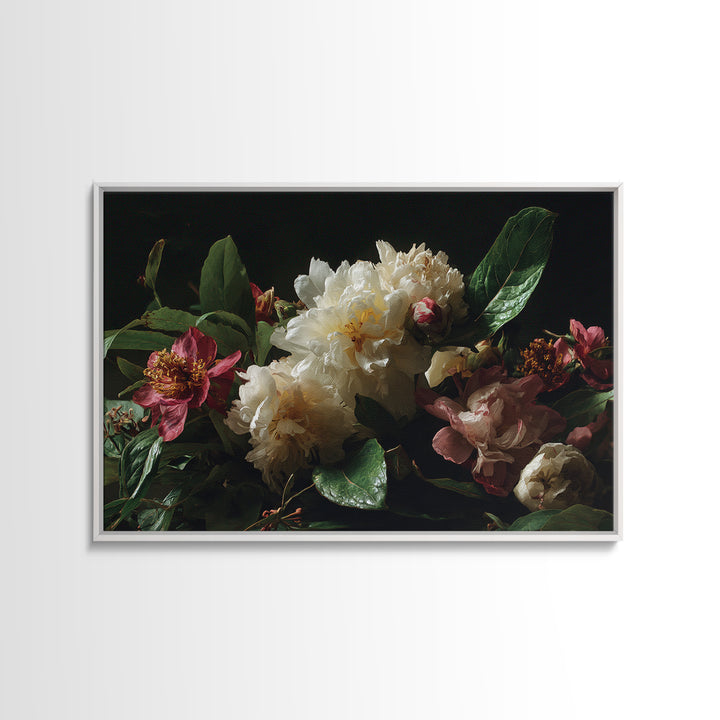 Caf Table with Flowers and Morning Light Canvas Print, Impressionist Art, Farmhouse Decor, Living Room Decor, Impression, IMP-3x2-14
