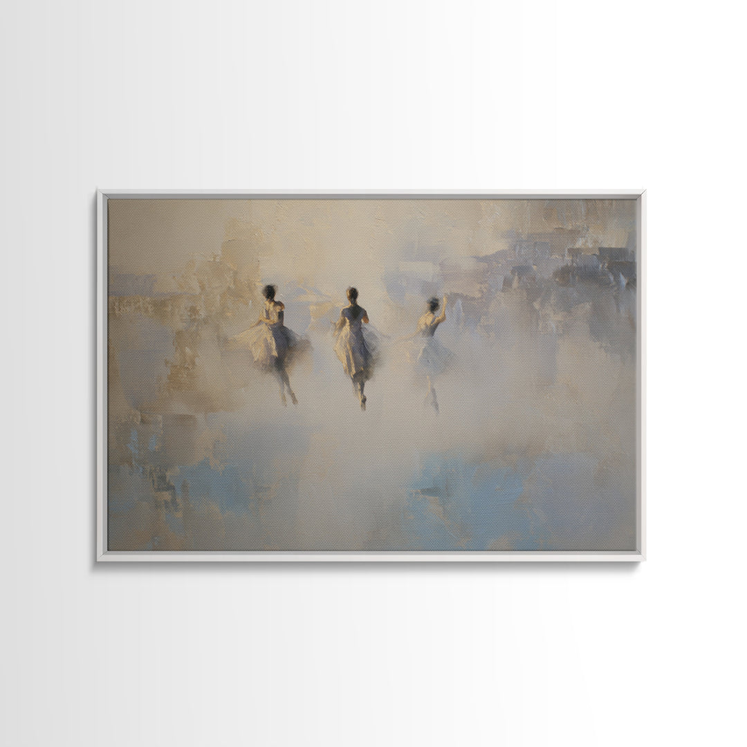 Dancers Suggested by Soft Moving Brushwork Canvas Print, Impressionist Art, Statement Artwork, Living Room Decor, Impression, IMP-3x2-19