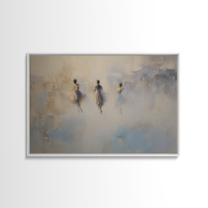 Dancers Suggested by Soft Moving Brushwork Canvas Print, Impressionist Art, Statement Artwork, Living Room Decor, Impression, IMP-3x2-19