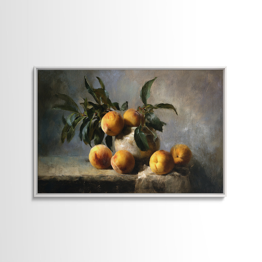 Still Life of Peaches Canvas Print, Impressionist Art, Landscape Wall Art, Living Room Decor, Impression, Luxury Decor, IMP-3x2-3