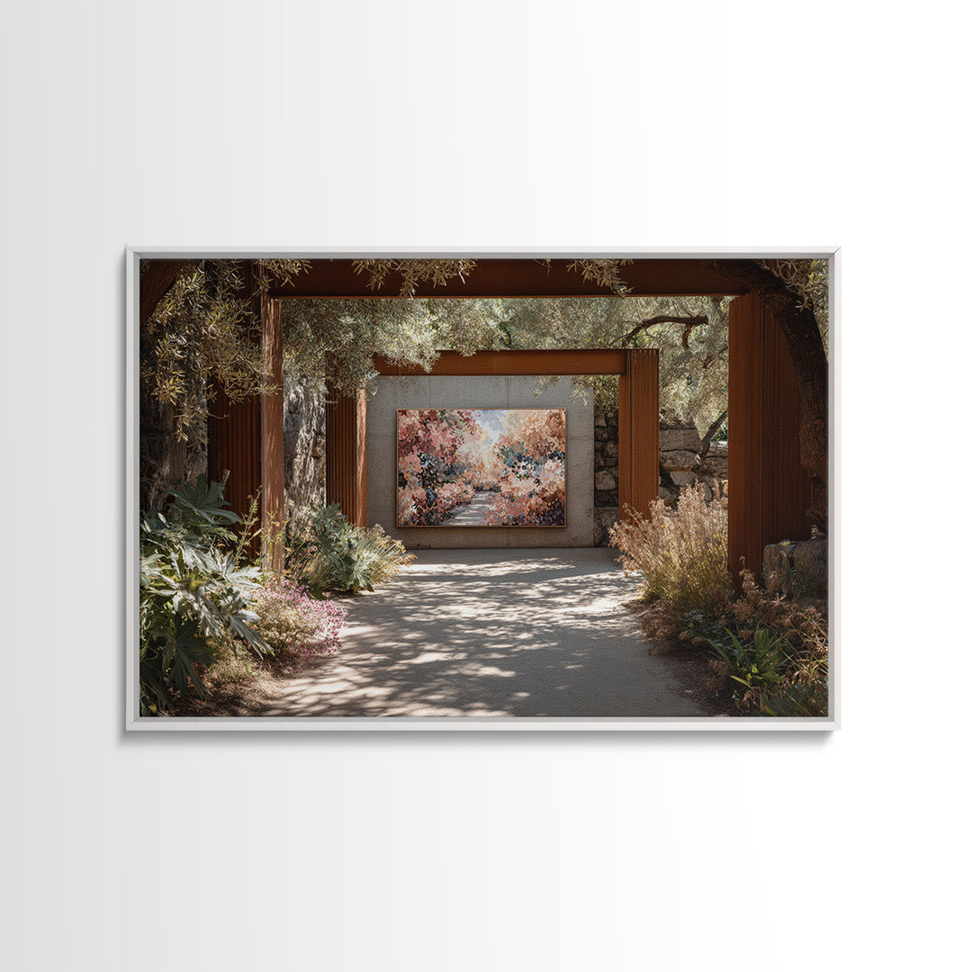 Garden Path Covered Canvas Print, Impressionist Art, Modern Art, Living Room Decor, Oil Painting, Impression, Statement Artwork, IMP-3x2-30