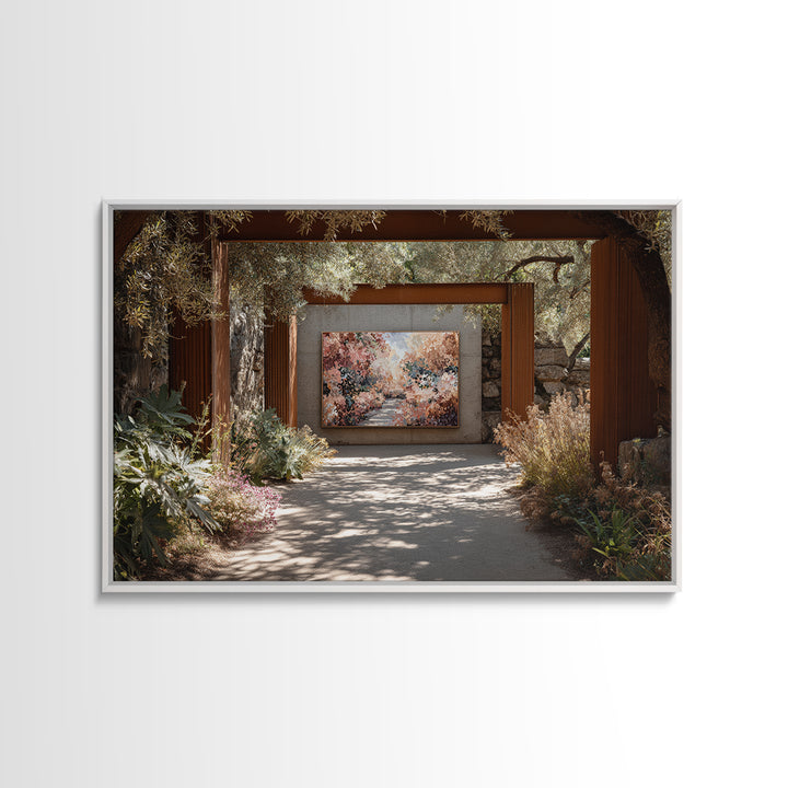Garden Path Covered Canvas Print, Impressionist Art, Modern Art, Living Room Decor, Oil Painting, Impression, Statement Artwork, IMP-3x2-30