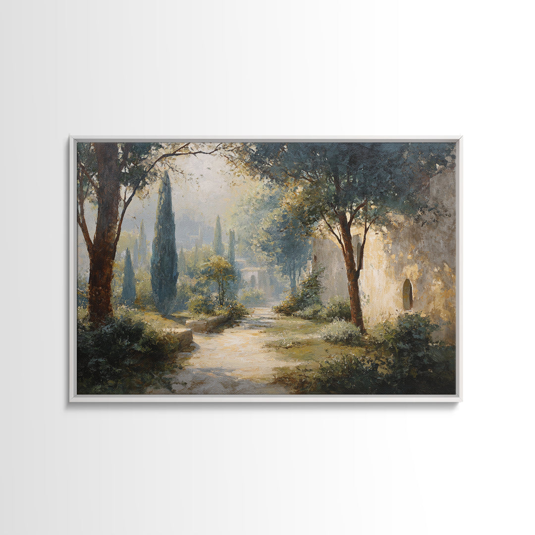 Garden Path Covered Canvas Print, Impressionist Art, Modern Art, Living Room Decor, Oil Painting, Impression, Statement Artwork, IMP-3x2-54