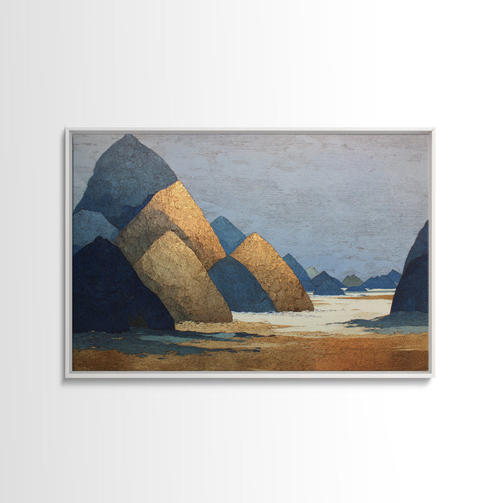 Haystacks Glowing at Golden Hour Canvas Print, Impressionist Art, Room Decor, Living Room Decor, Fine Art, Impression, IMP-3x2-56