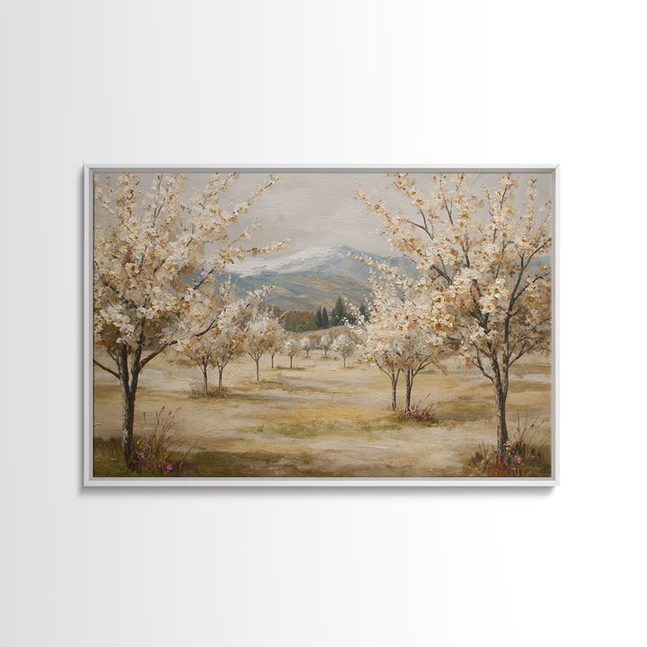 Spring Orchard with Blossoming Trees Canvas Print, Impressionist Art, Living Room Art, Living Room Decor, Impression, IMP-3x2-82
