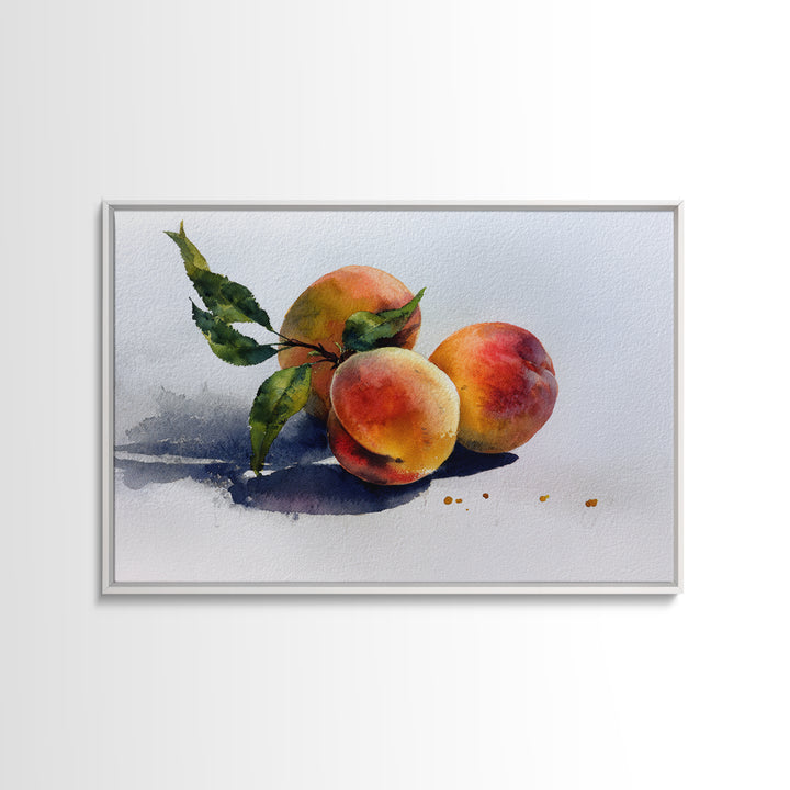 Still Life of Peaches Framed Canvas Print, Impressionist Art, Textured Wall Art, Living Room Decor, Fine Art, Impression, IMP-3x2-99