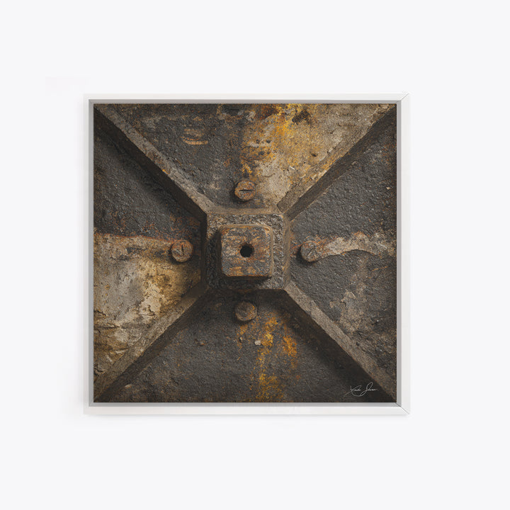 Exposed Brick Texture Abstract Framed Canvas Print, Industrial Art, Texas Art, Living Room Decor, Abstract Art, Foundry, IND-1x1-100
