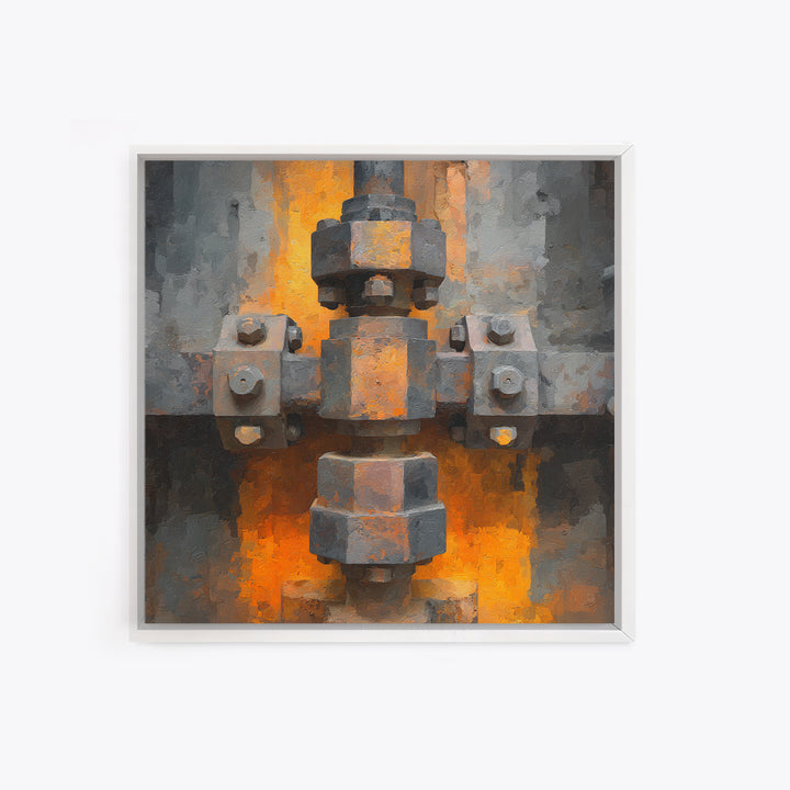 Urban Rail Yard Framed Canvas Print, Industrial Art, Luxury Decor, Living Room Decor, Fine Art, Foundry, Art Print, Printables, IND-1x1-21