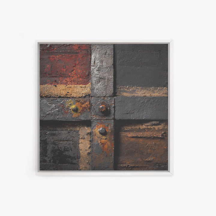 Exposed Brick Texture Abstract Framed Canvas Print, Industrial Art, Art Prints, Living Room Decor, Fine Art, Foundry, IND-1x1-28