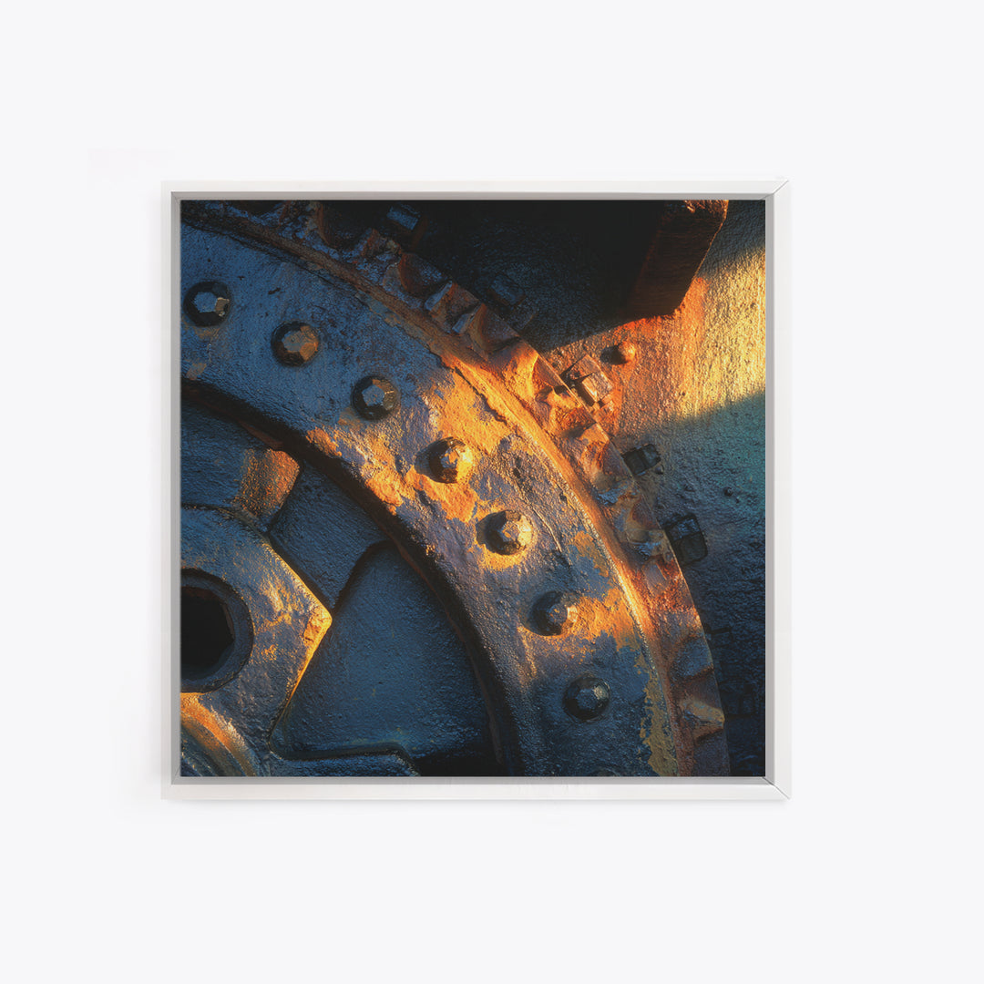 Steam Locomotive Wheel Closeup Canvas Print, Industrial Art, Modern Decor, Living Room Decor, Oil Painting, Foundry, Wall Decor, IND-1x1-54