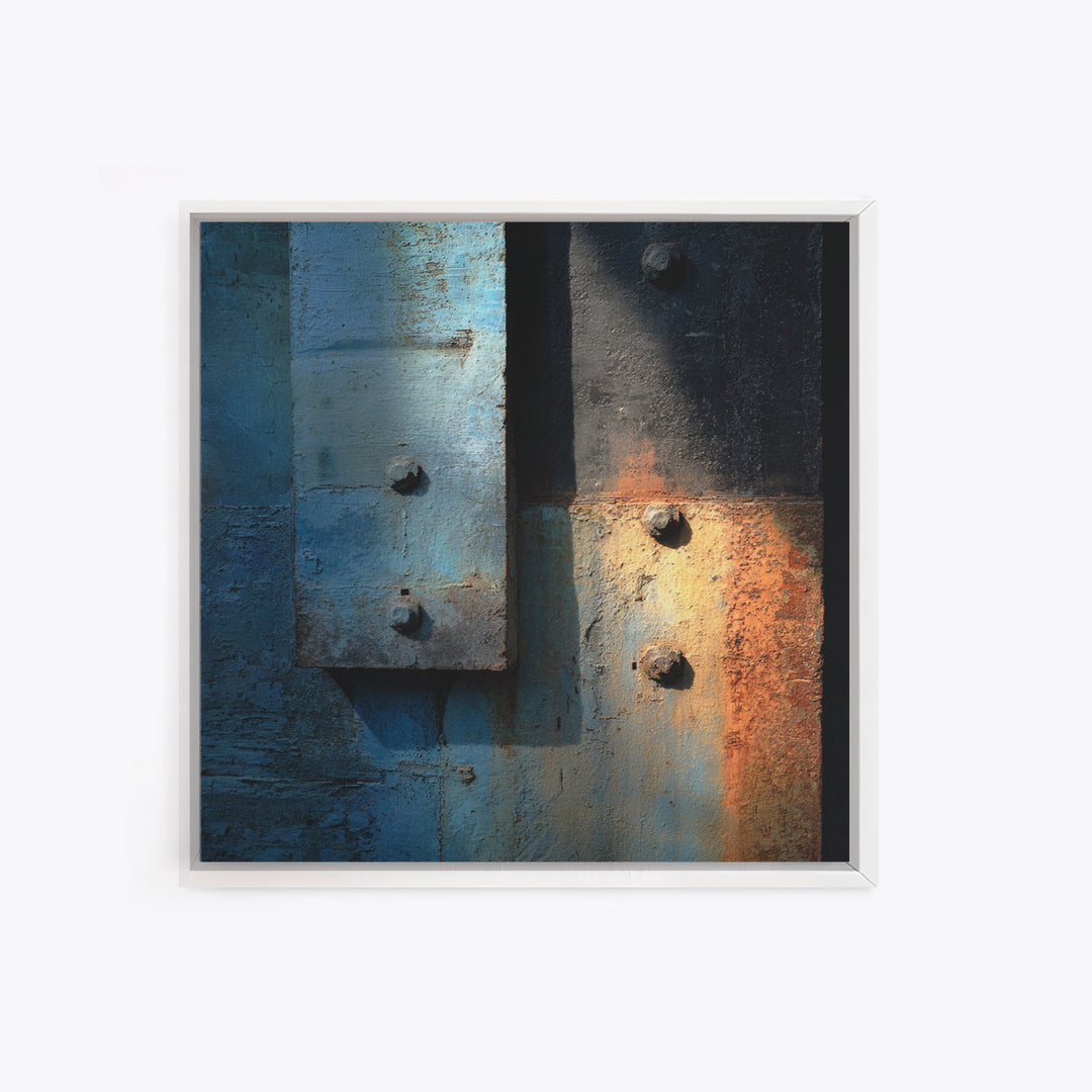 Concrete Wall Abstract Framed Canvas Print, Industrial Art, Wall Decor, Living Room Decor, Fine Art, Foundry, Abstract Wall Art, IND-1x1-57