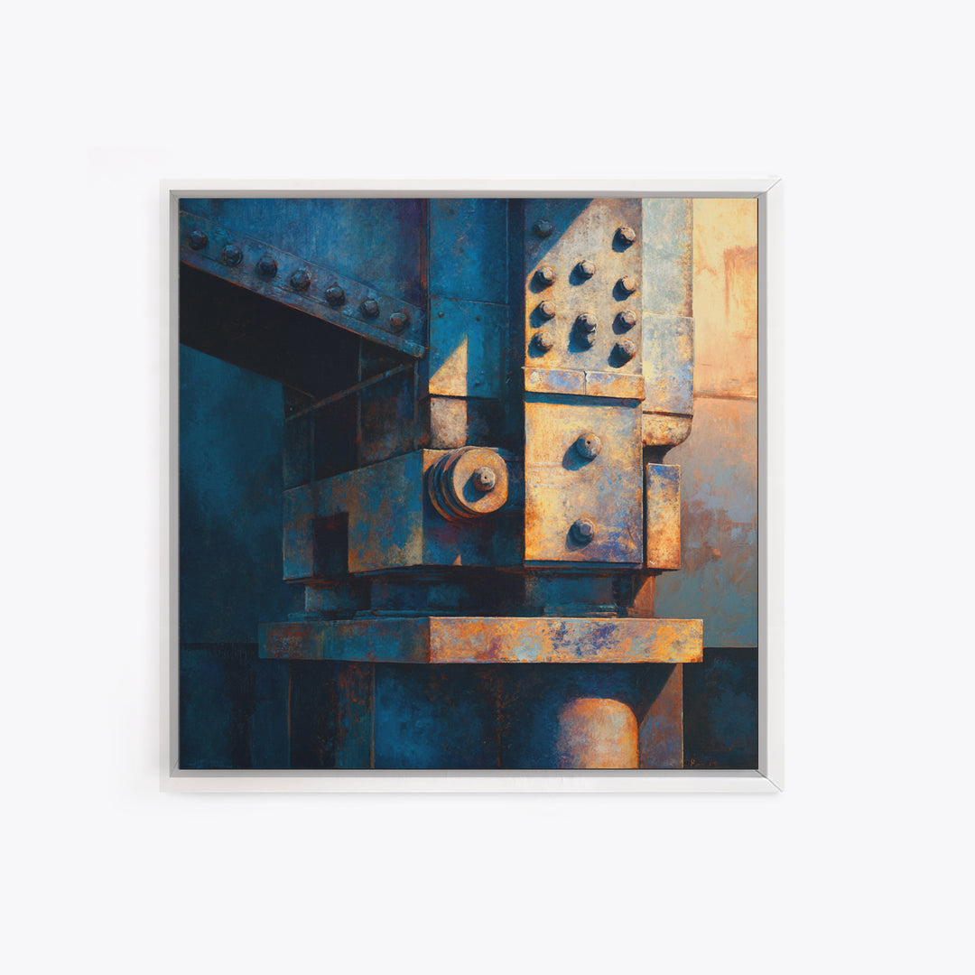 Urban Rail Yard Canvas Print, Industrial Art, Living Room Decor, Watercolor Art, Foundry, Abstract Art, Textured Wall Art, IND-1x1-69