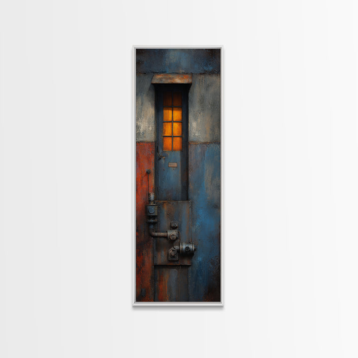 Old Factory Window Framed Canvas Print, Industrial Art, Minimalist Decor, Living Room Decor, Fine Art, Foundry, Wall Hanging, IND-1x3-62