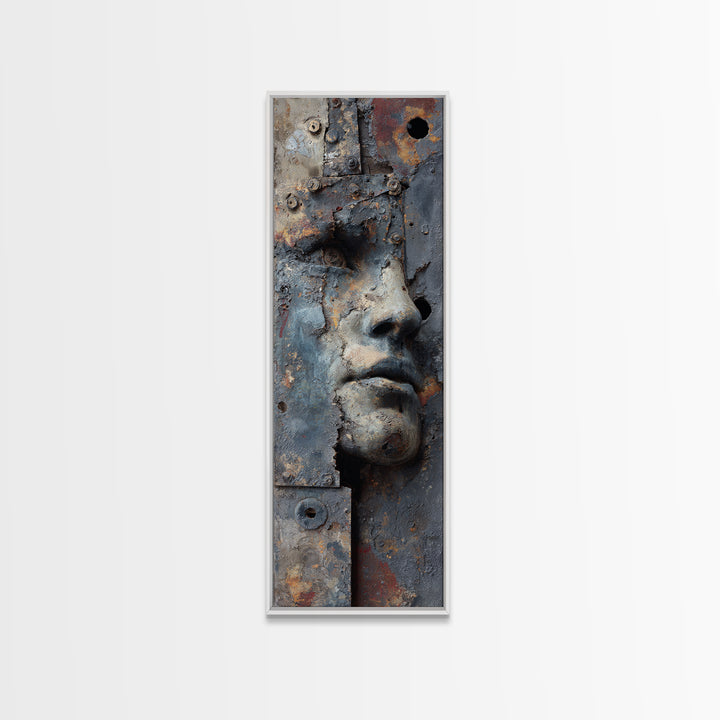 Concrete Wall Abstract Canvas Print, Industrial Art, Abstract Art, Living Room Decor, Foundry, Bauhaus Poster, Contemporary Art, IND-1x3-93