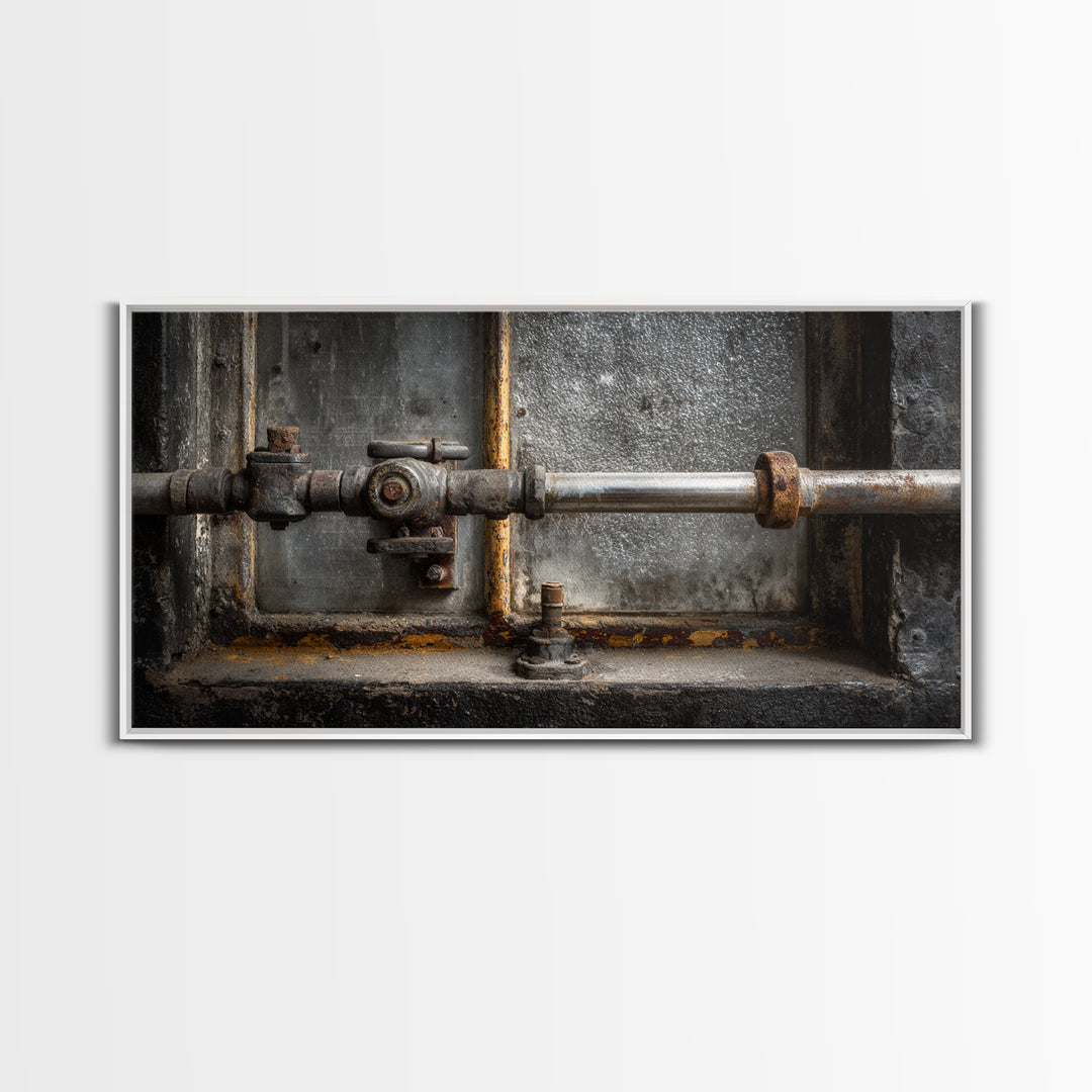 Old Factory Window Canvas Print, Industrial Art, Home Decor, Living Room Decor, Foundry, Abstract Art, Textured Wall Art, IND-2x1-22