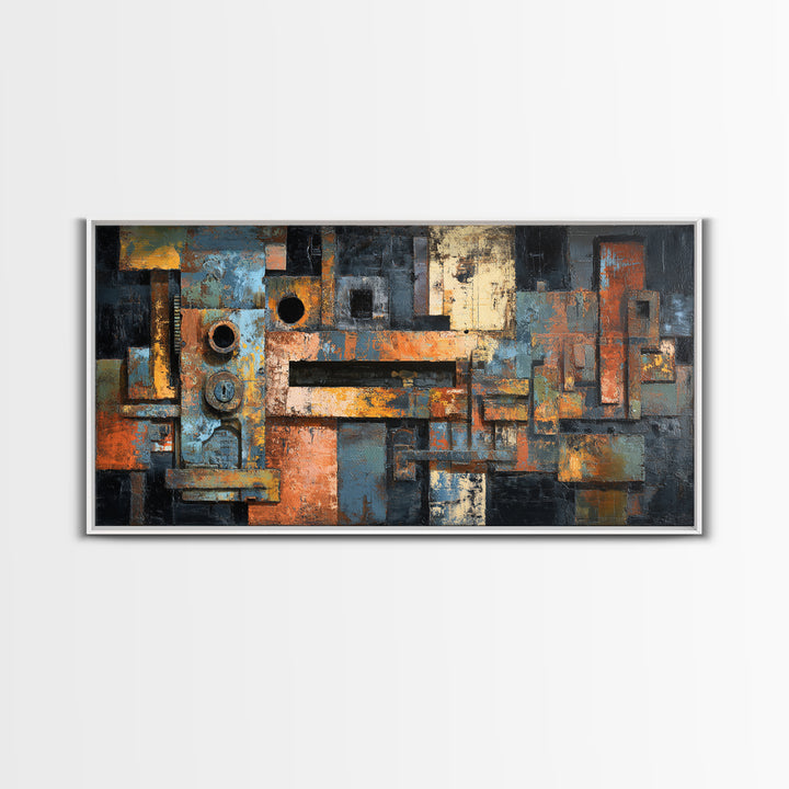 Exposed Brick Texture Abstract Canvas Print, Industrial Art, Decor, Living Room Decor, Abstract Art, Foundry, IND-2x1-48