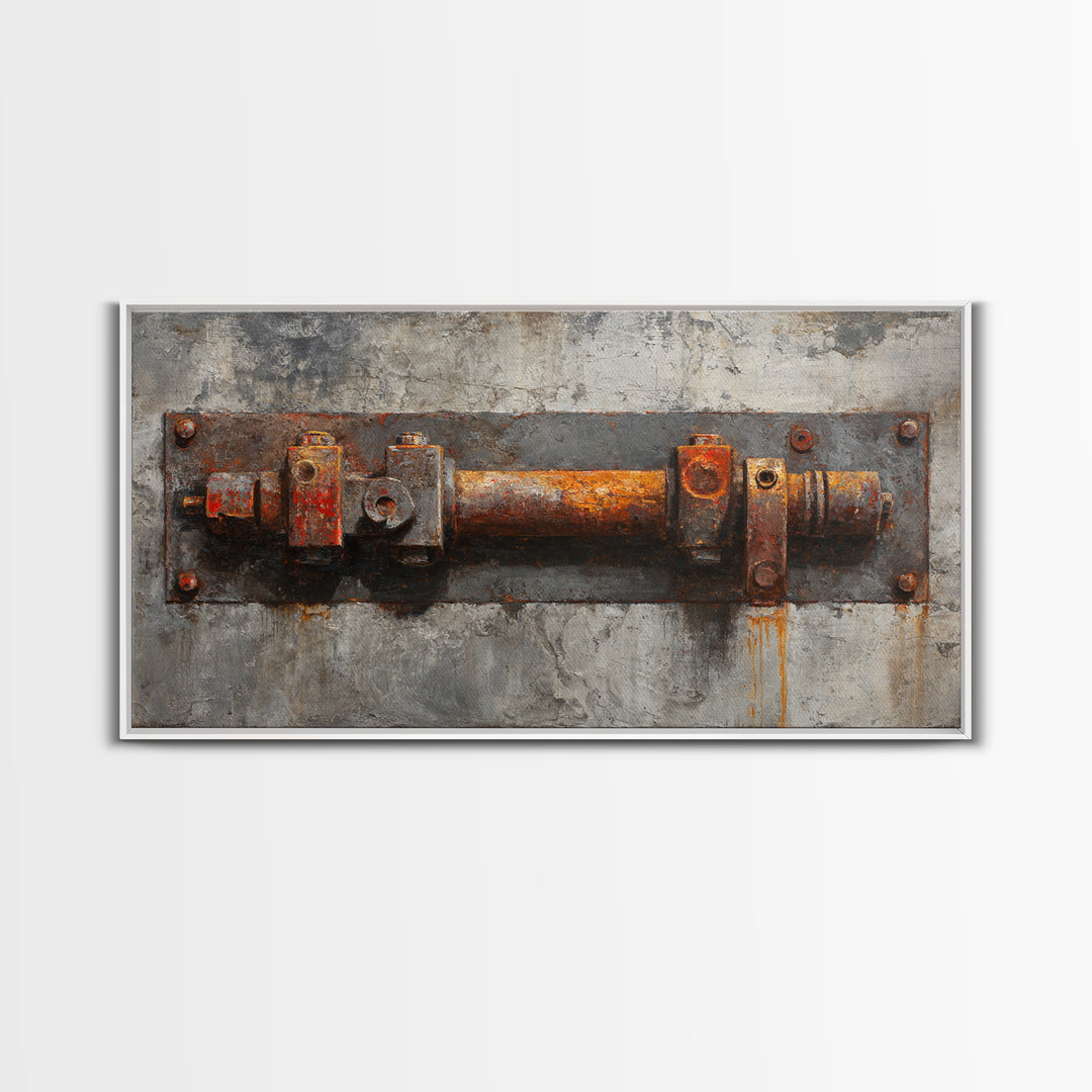 Concrete Wall Abstract Canvas Print, Industrial Art, Dining Room Wall Art, Living Room Decor, Abstract Art, Foundry, IND-2x1-53