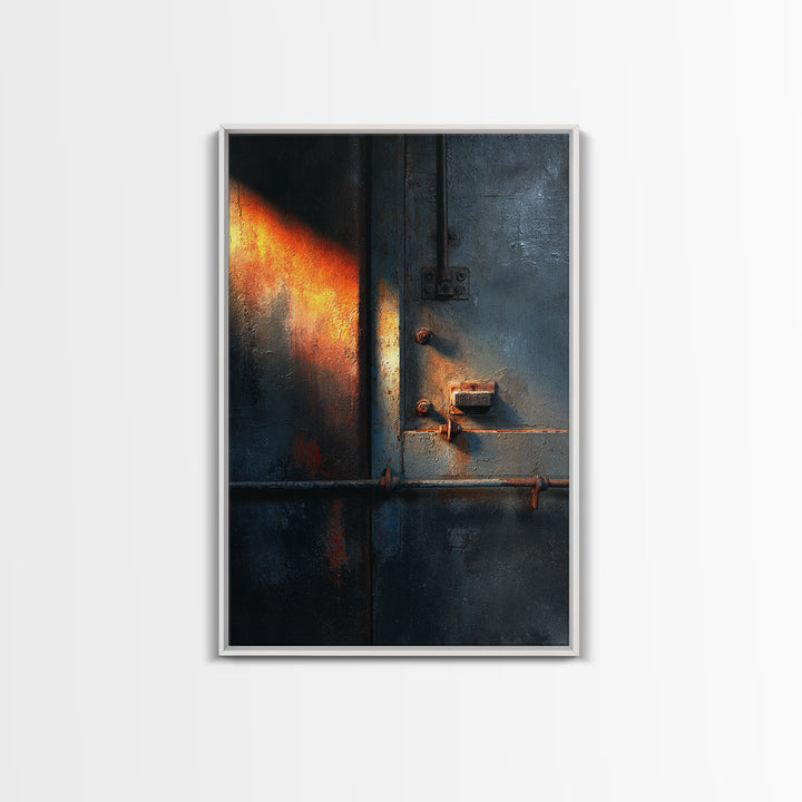 Old Factory Window Canvas Print, Industrial Art, Abstract Wall Art, Living Room Decor, Fine Art, Foundry, Black and White Art, IND-2x3-58