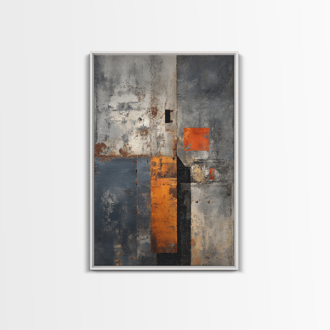 Concrete Wall Abstract Canvas Print, Industrial Art, Steampunk Decor, Living Room Decor, Fine Art, Foundry, Luxury Decor, IND-2x3-65