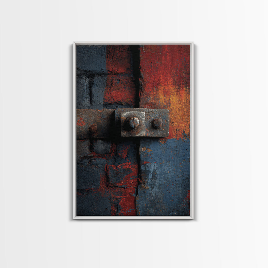 Exposed Brick Texture Abstract Framed Canvas Print, Industrial Art, Wall Art, Living Room Decor, Abstract Art, Foundry, IND-2x3-84