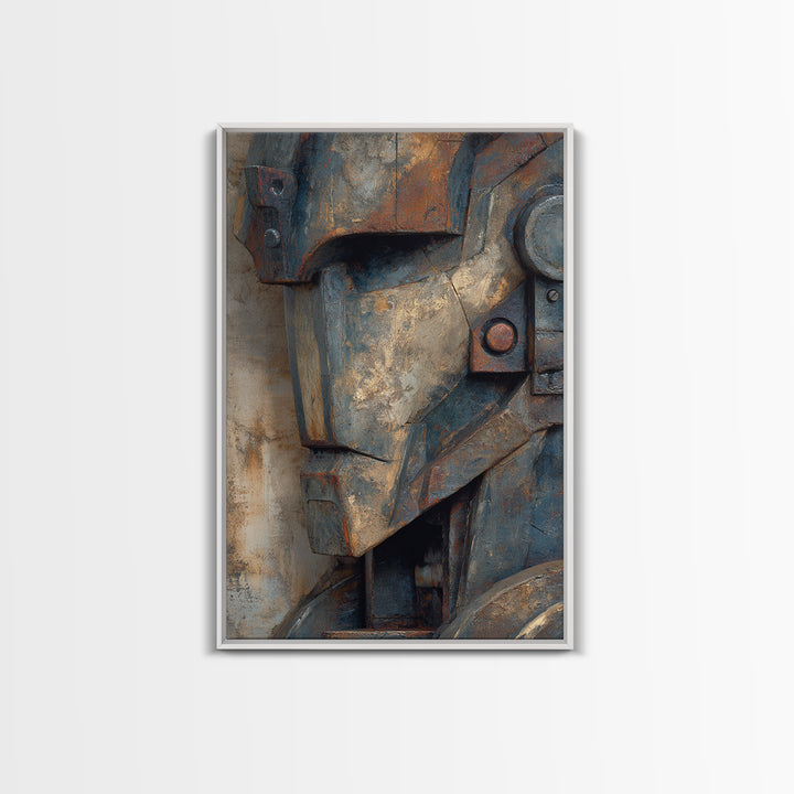 Concrete Wall Abstract Framed Canvas Print, Industrial Art, Gallery Decor, Living Room Decor, Abstract Art, Foundry, Home Decor, IND-2x3-89